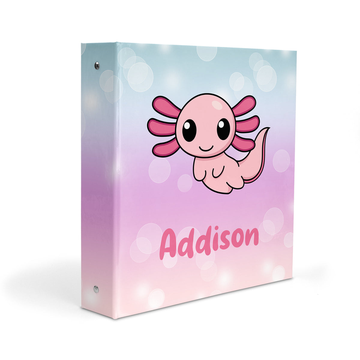 Axolotl Animals Personalized Custom 2" 3 Ring Binder • School Office Supplies