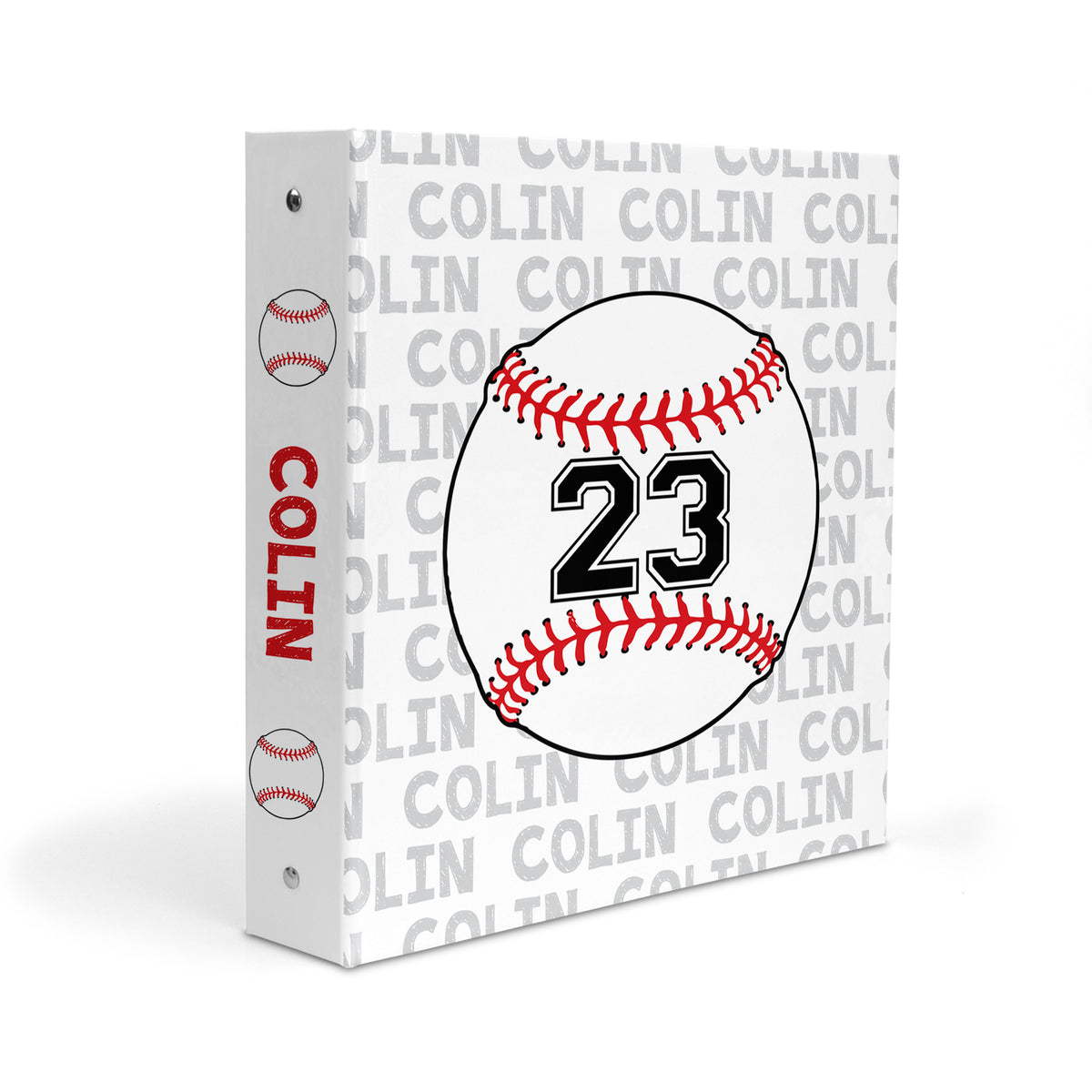 Baseball Sports Personalized Custom 2" 3 Ring Binder • School Office Supplies