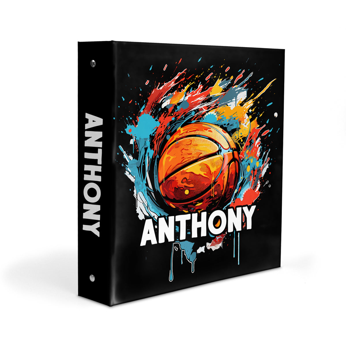 Basketball Sports Personalized Custom 2" 3 Ring Binder • School Office Supplies