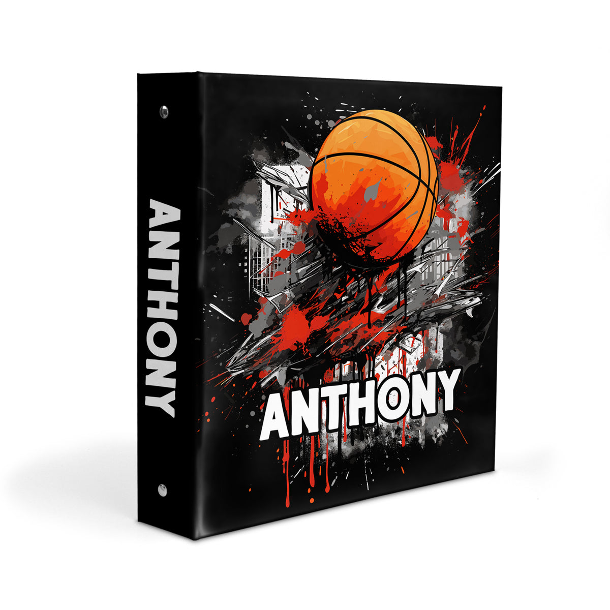 Basketball Sports Personalized Custom 2" 3 Ring Binder • School Office Supplies