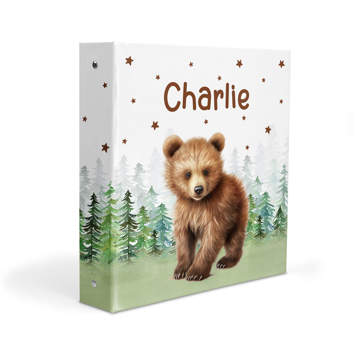 Brown Bear Personalized Custom 2" 3 Ring Binder • School Office Supplies