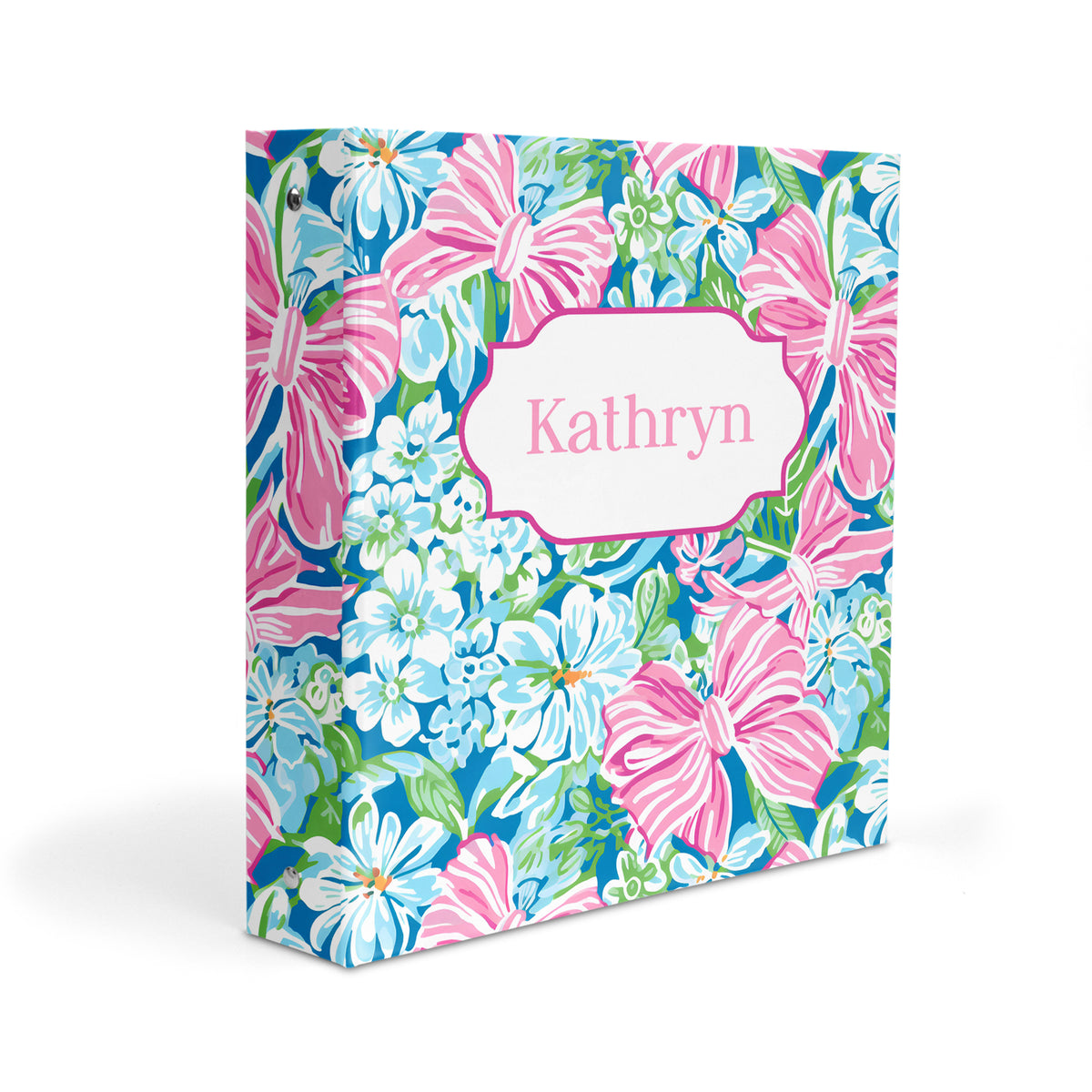 Preppy Flowers & Bows Personalized Custom 2" 3 Ring Binder • School Office Supplies