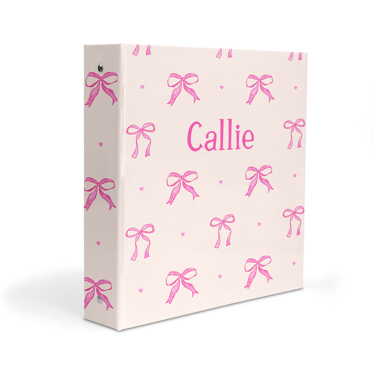 Pink Bow Coquette Personalized Custom 2" 3 Ring Binder • School Office Supplies