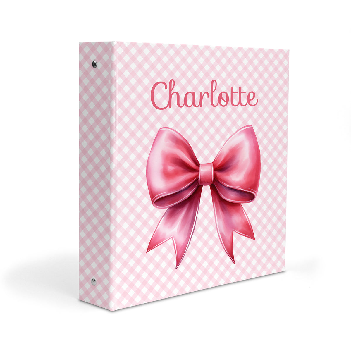 Pink Bow Coquette Personalized Custom 2" 3 Ring Binder • School Office Supplies