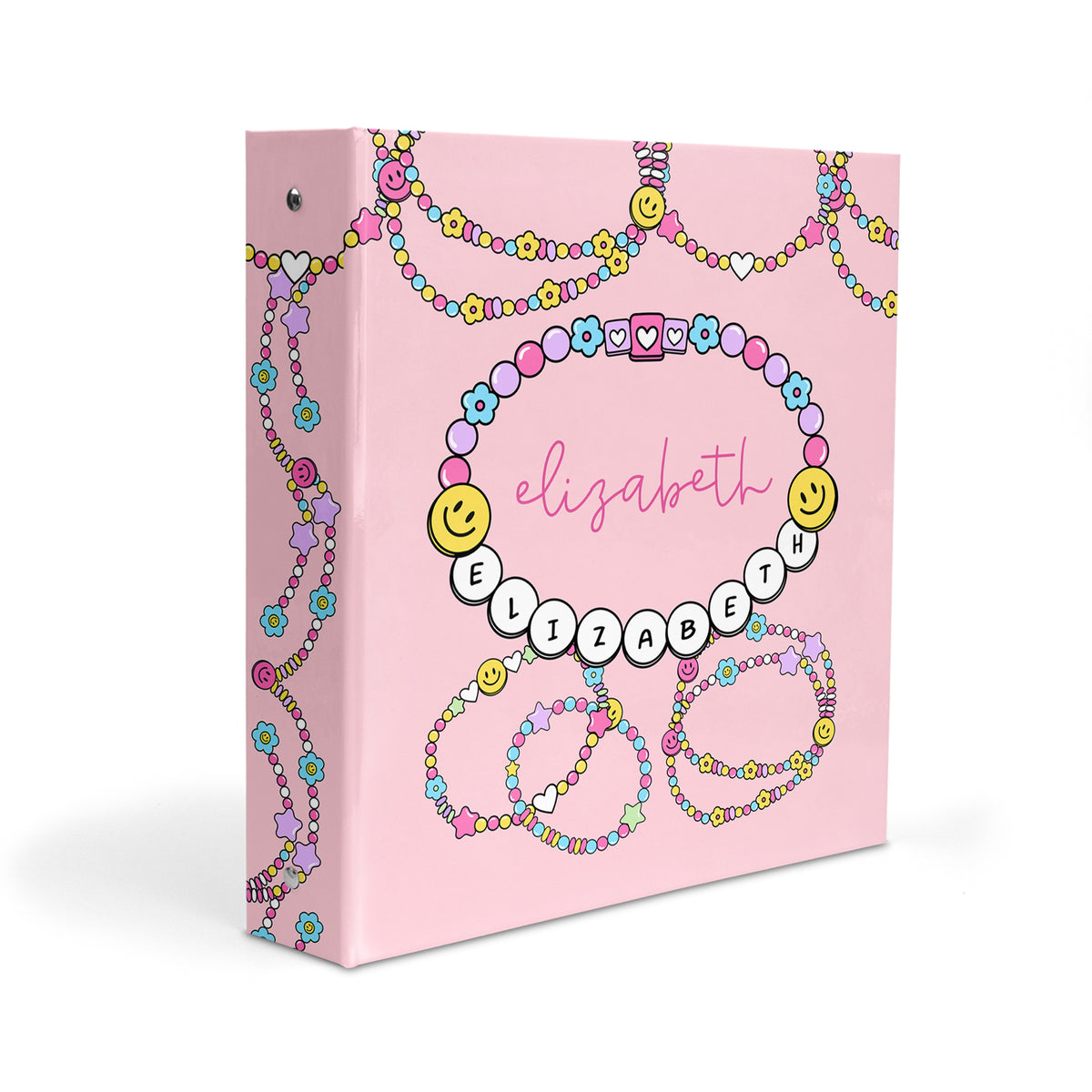 Friendship Bracelet Personalized Custom 2" 3 Ring Binder • School Office Supplies