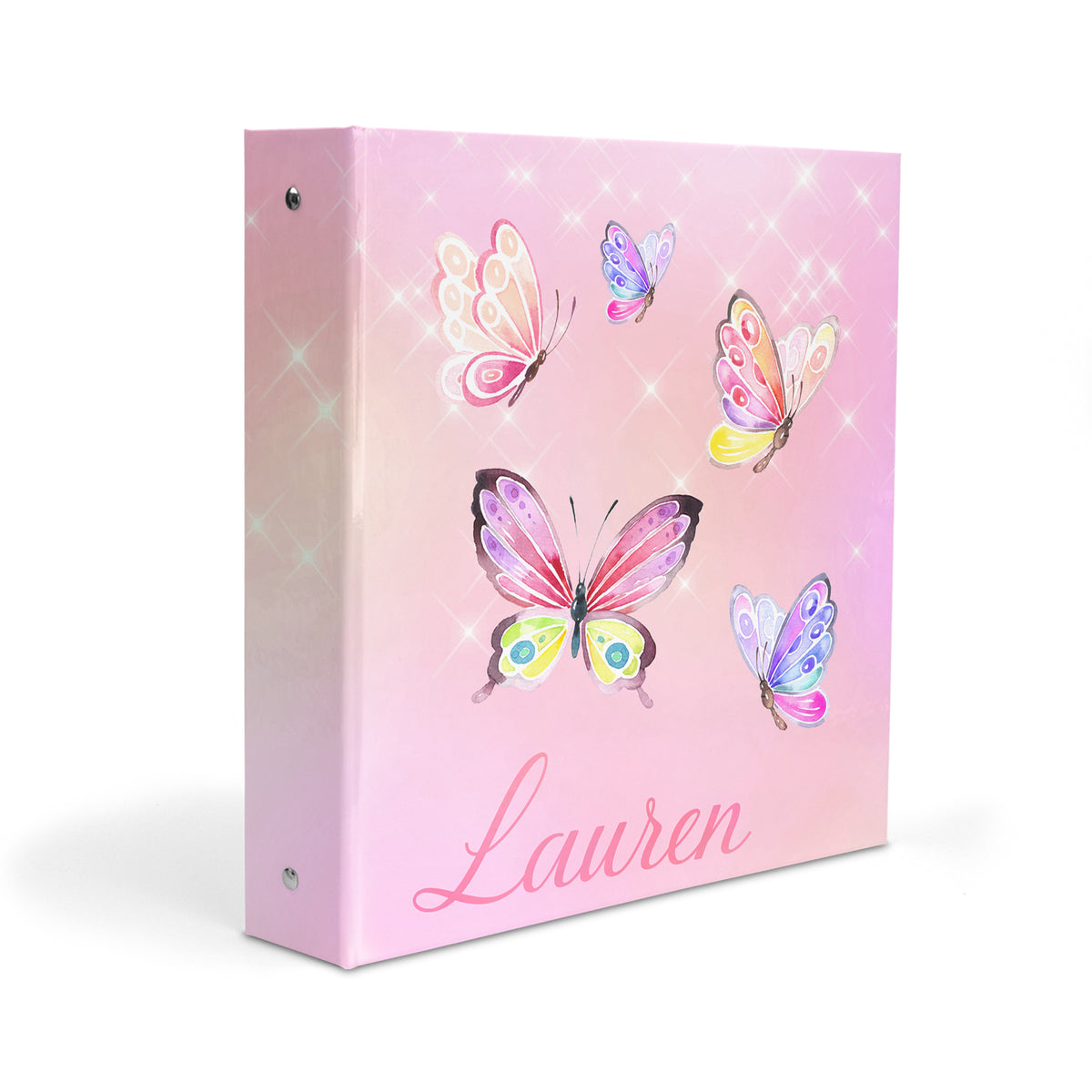 Butterfly Rainbow Personalized Custom 2" 3 Ring Binder • School Office Supplies