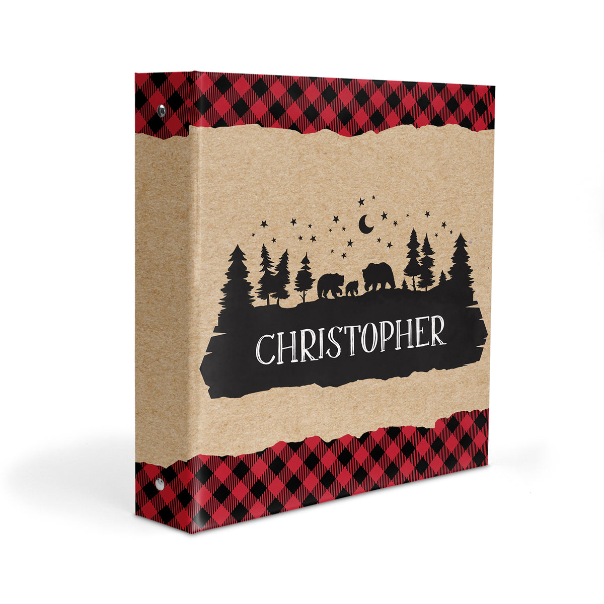 Bear Camping Camp Personalized Custom 2" 3 Ring Binder • School Office Supplies