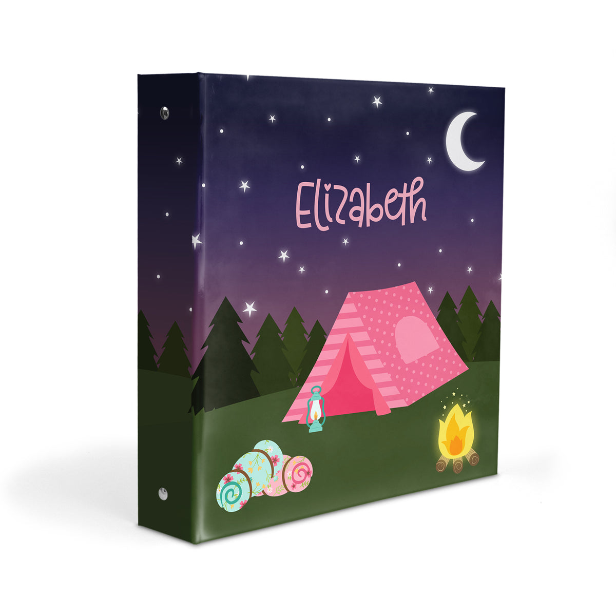 Camping Summer Camp Personalized Custom 2" 3 Ring Binder • School Office Supplies