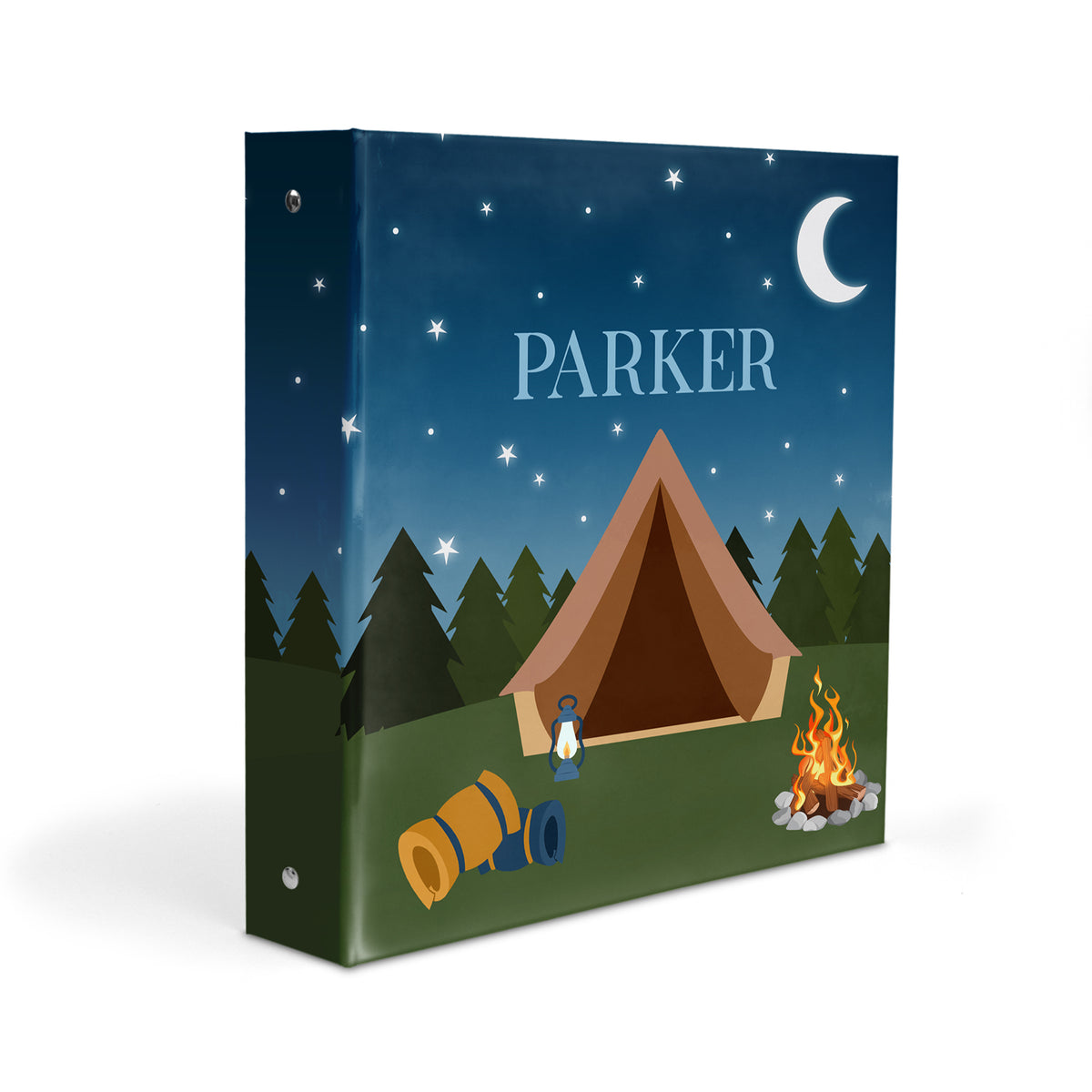 Camping Summer Camp Personalized Custom 2" 3 Ring Binder • School Office Supplies
