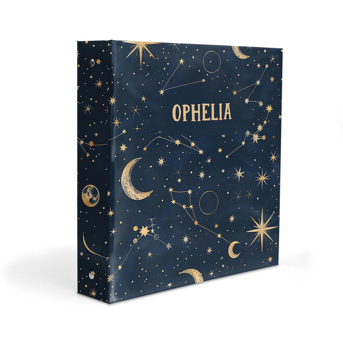 Stars Moons Solar System Personalized Custom 2" 3 Ring Binder • School Office Supplies