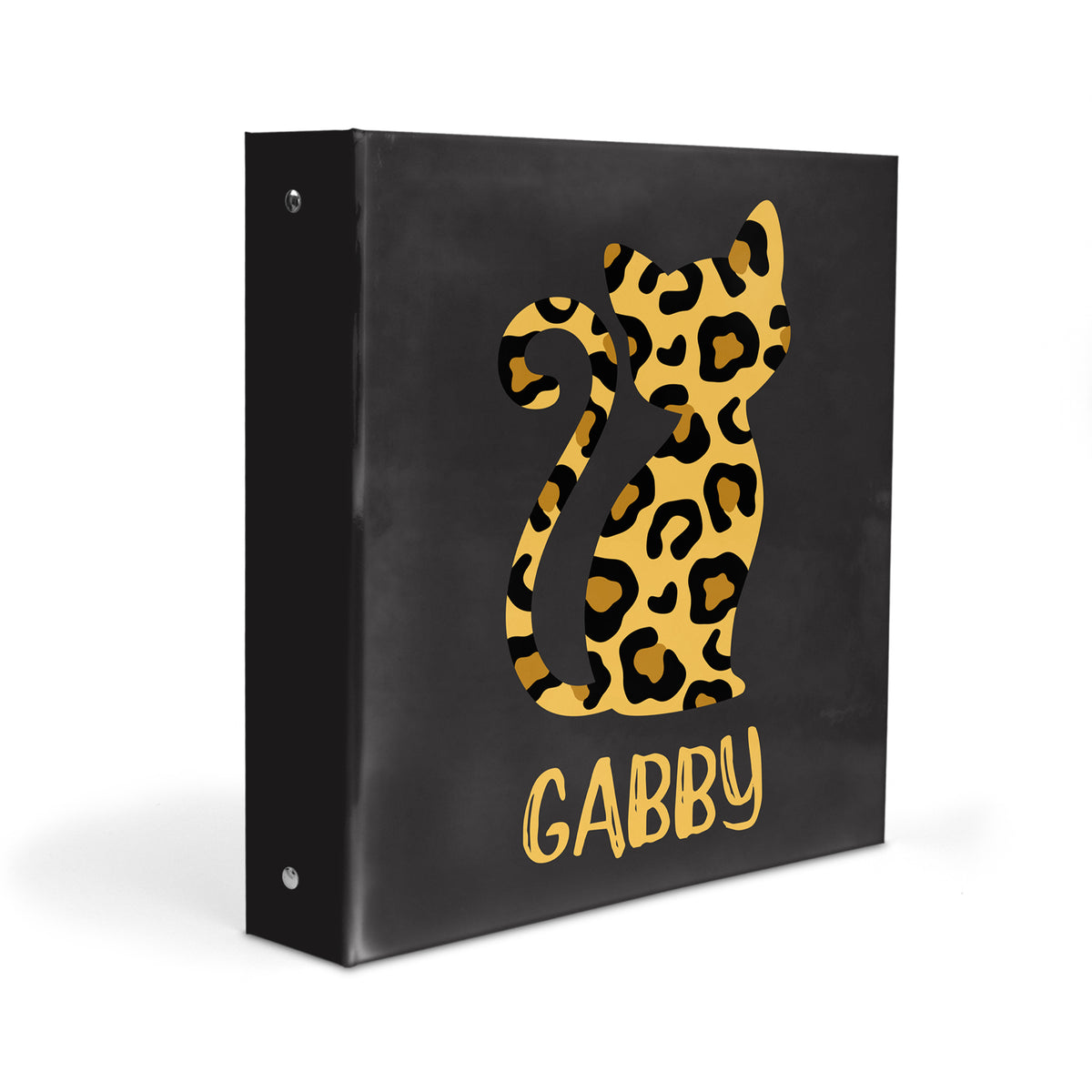 Cat Cheetah Print Animals Personalized Custom 2" 3 Ring Binder • School Office Supplies