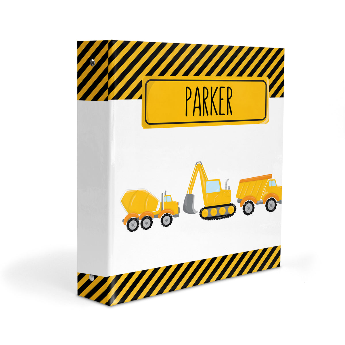 Construction Personalized Custom 2" 3 Ring Binder • School Office Supplies