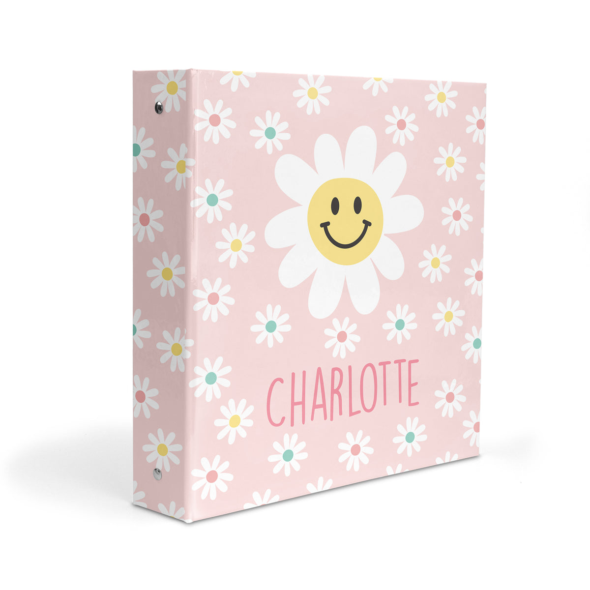 Pink Daisy Flowers Personalized Custom 2" 3 Ring Binder • School Office Supplies