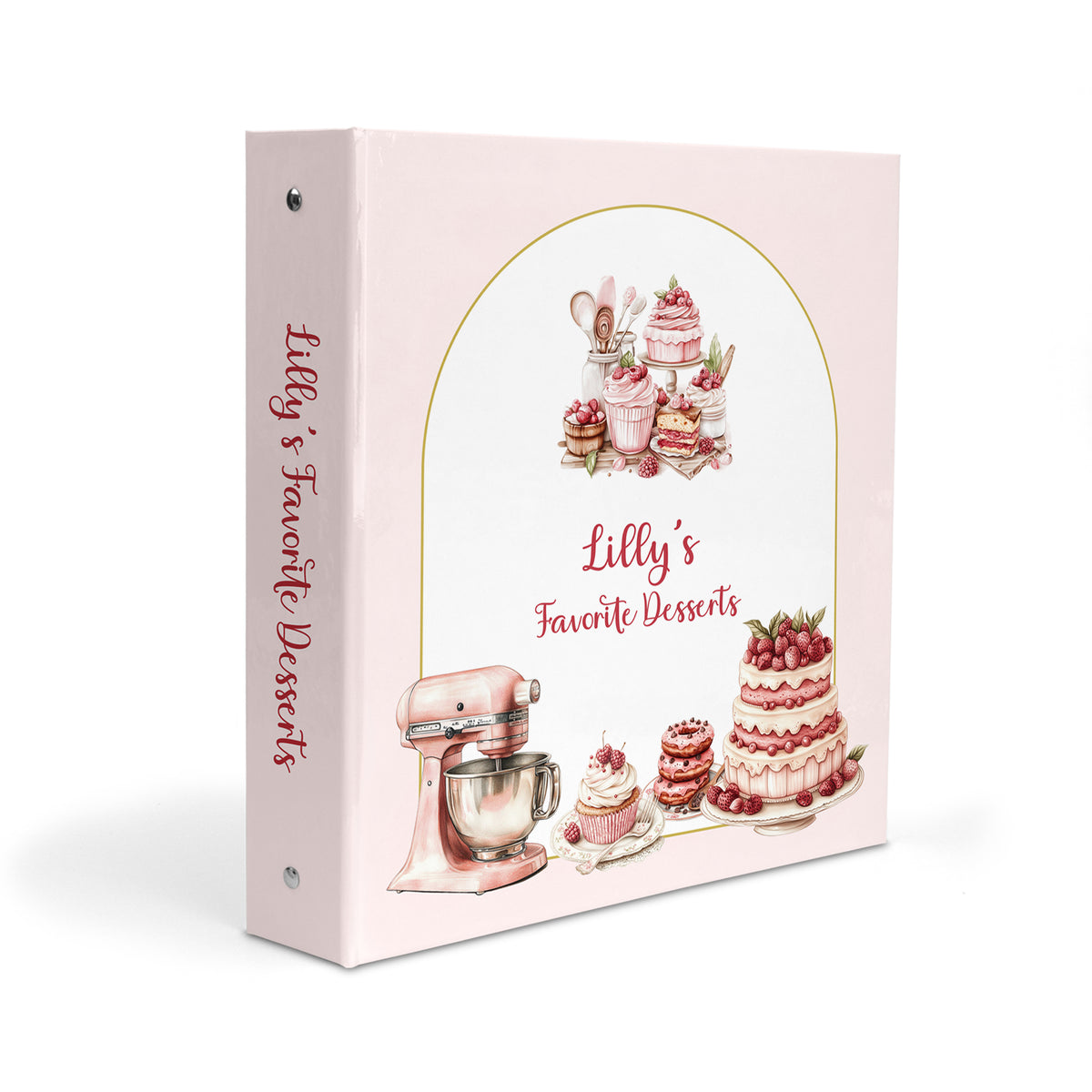 Dessert Personalized Custom 2" 3 Ring Recipe Book Binder
