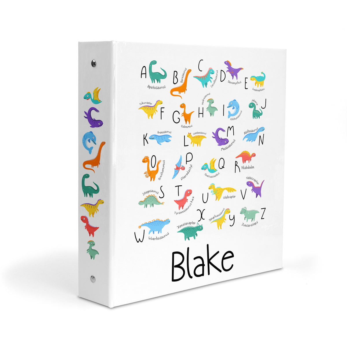 Dinosaur Map Personalized Custom 2" 3 Ring Binder • School Office Supplies