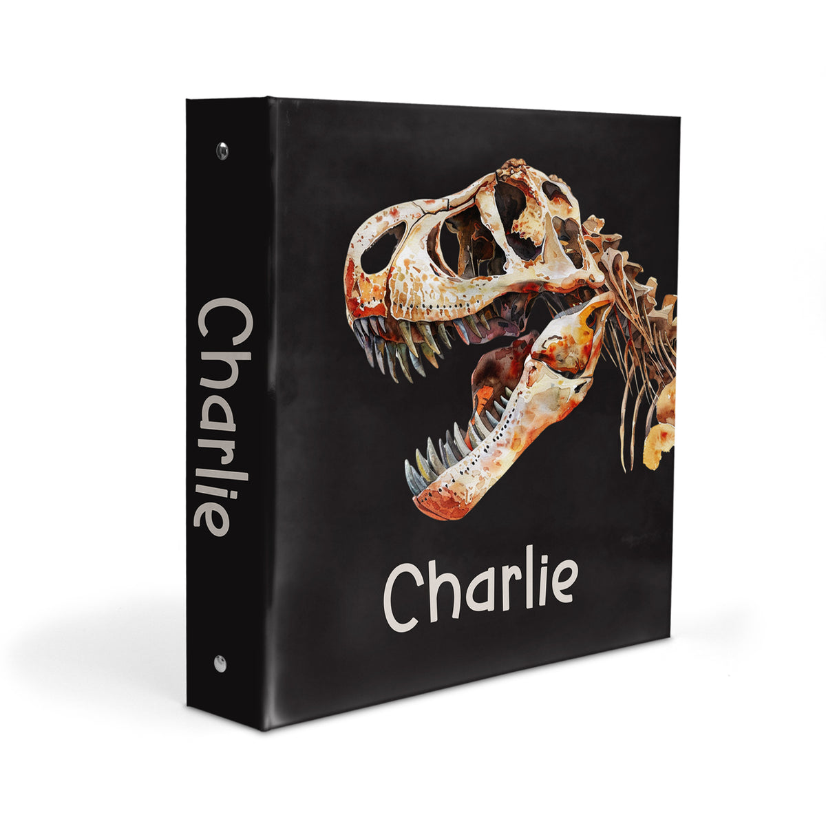 Dinosaur Bones Personalized Custom 2" 3 Ring Binder • School Office Supplies