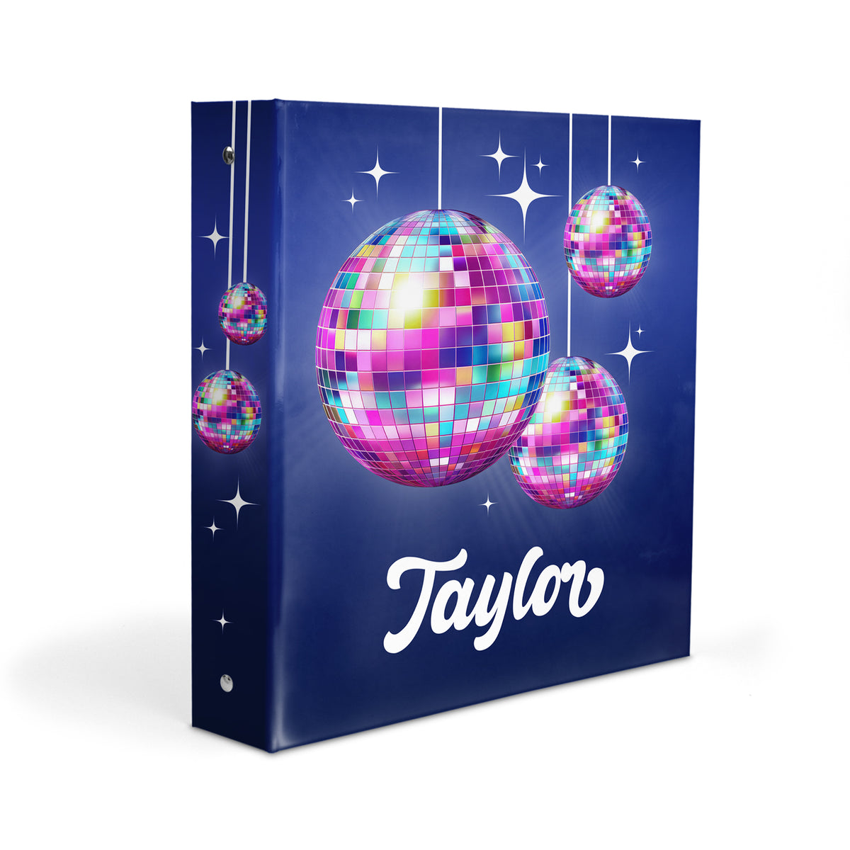 Disco Ball Personalized Custom 2" 3 Ring Binder • School Office Supplies