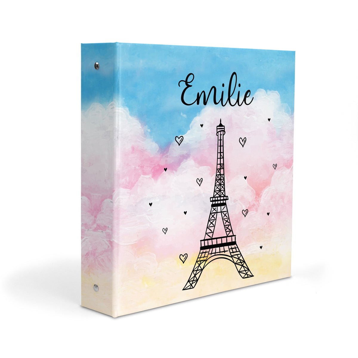 Eiffel Tower Personalized Custom 2" 3 Ring Binder • School Office Supplies