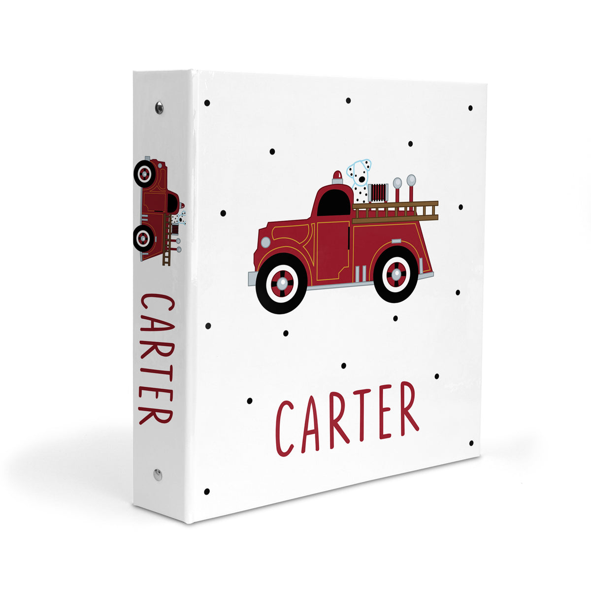 Fire Truck Personalized Custom 2" 3 Ring Binder • School Office Supplies