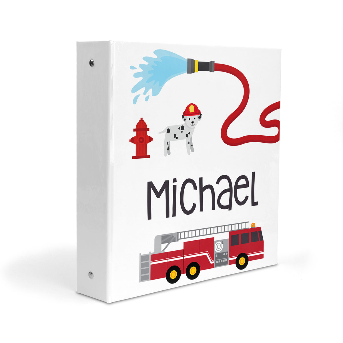 Fire Truck Personalized Custom 2" 3 Ring Binder • School Office Supplies