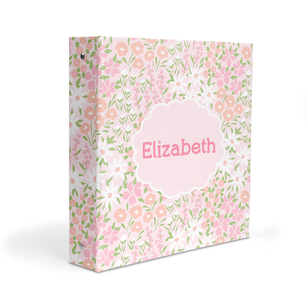Pink Flowers Personalized Custom 2" 3 Ring Binder • School Office Supplies