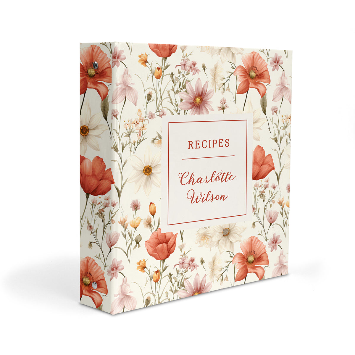 Flowers Autumn Fall Personalized Custom 2" 3 Ring Recipe Book Binder