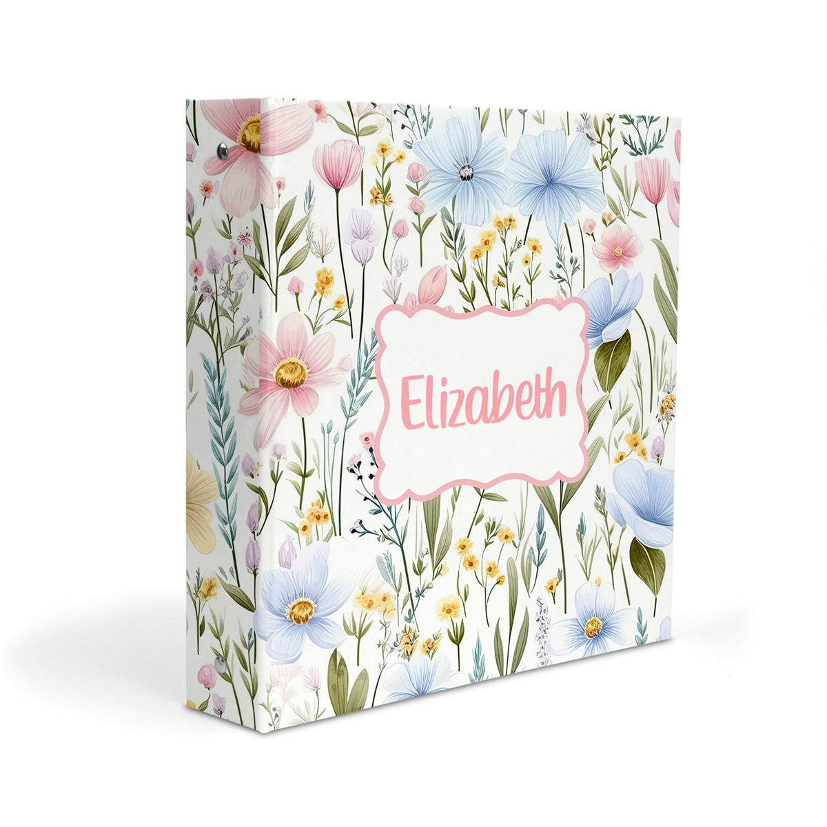Pastel Flowers Personalized Custom 2" 3 Ring Binder • School Office Supplies