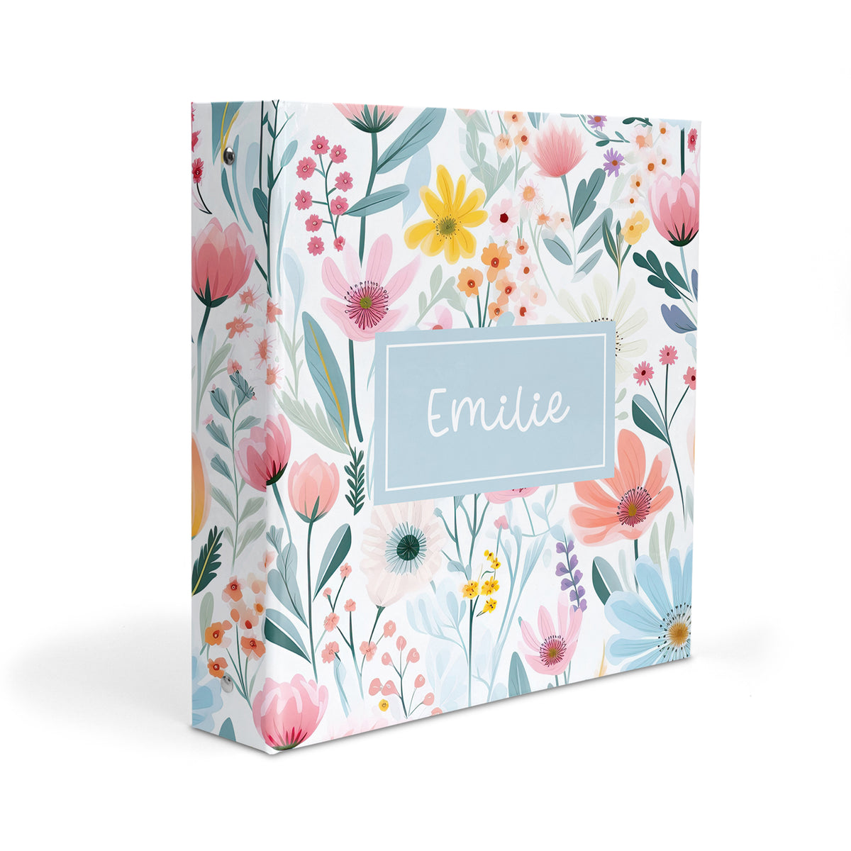 Pastel Flowers Personalized Custom 2" 3 Ring Binder • School Office Supplies
