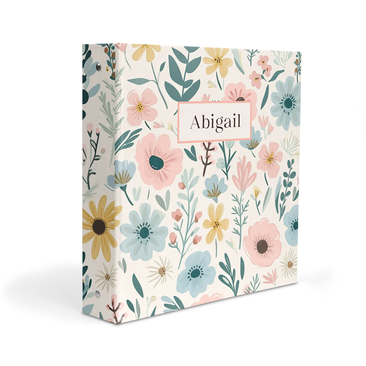 Pastel Flowers Personalized Custom 2" 3 Ring Binder • School Office Supplies