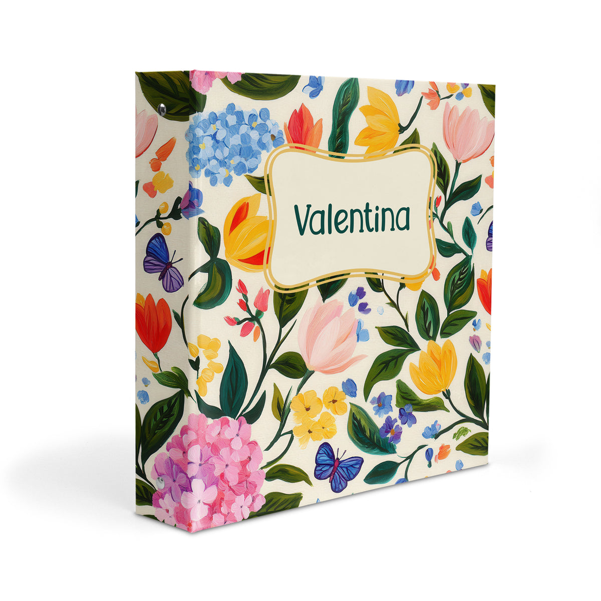 Rainbow Tulips Flowers Personalized Custom 2" 3 Ring Binder • School Office Supplies