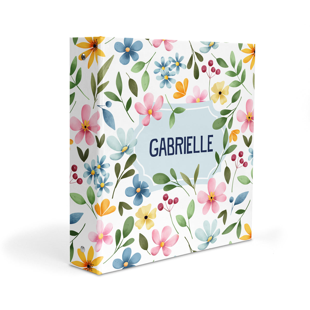 Rainbow Flowers Personalized Custom 2" 3 Ring Binder • School Office Supplies