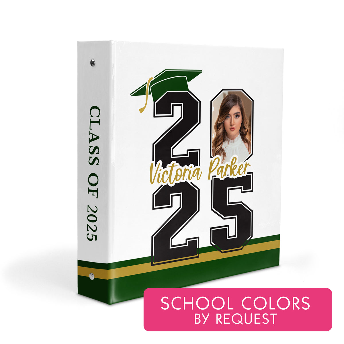Graduation Photo Personalized Custom 2" 3 Ring Binder • School Office Supplies