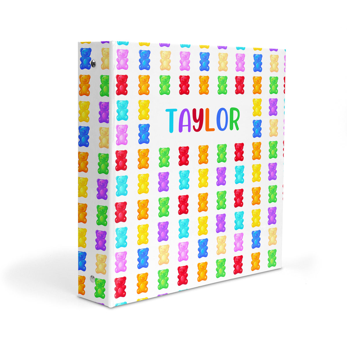Rainbow Gummy Bear Personalized Custom 2" 3 Ring Binder • School Office Supplies