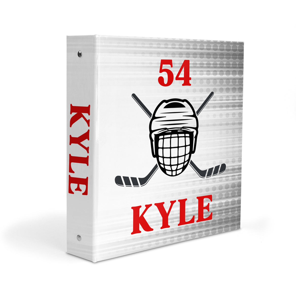 Hockey Sports Personalized Custom 2" 3 Ring Binder • School Office Supplies