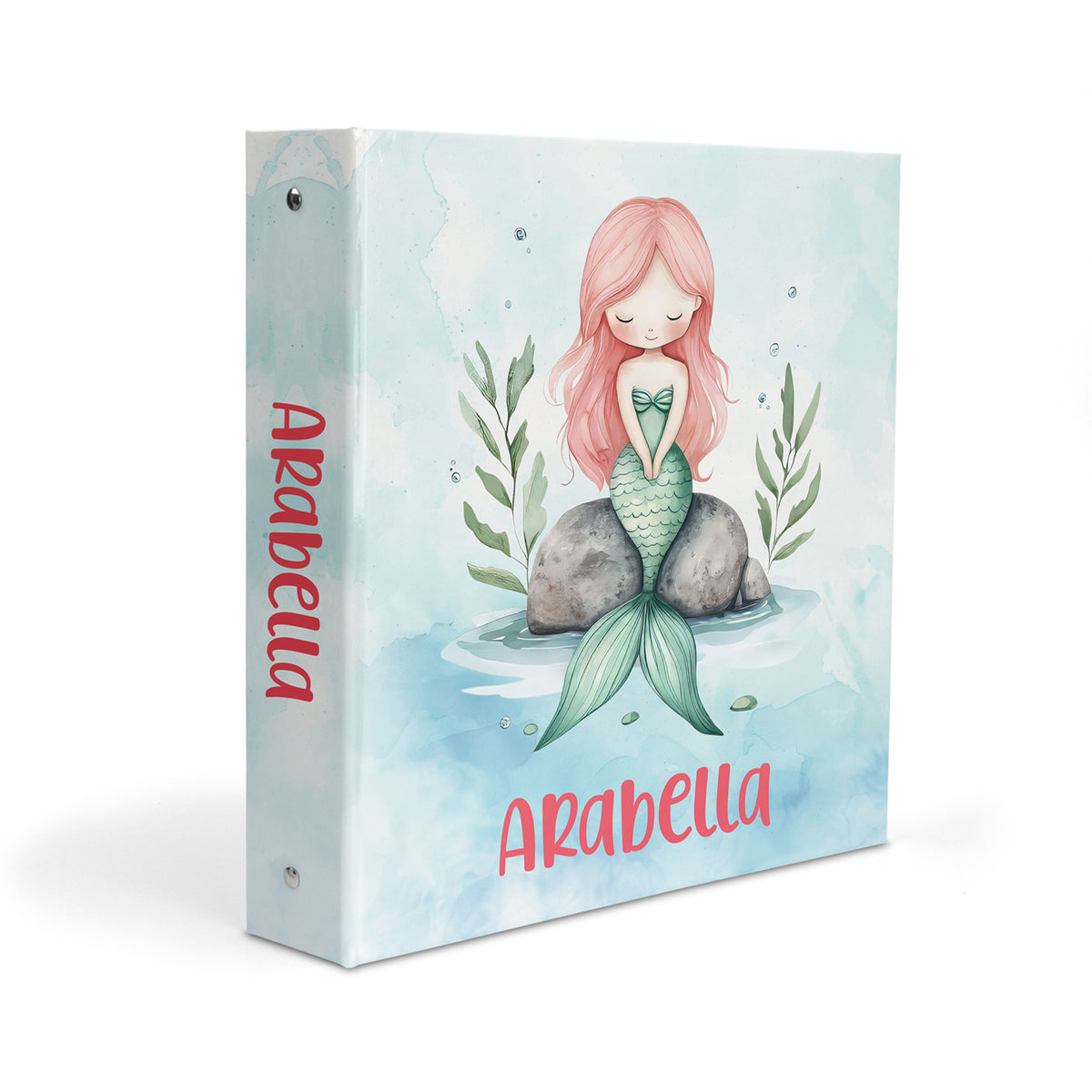 Mermaid Rainbow Personalized Custom 2" 3 Ring Binder • School Office Supplies