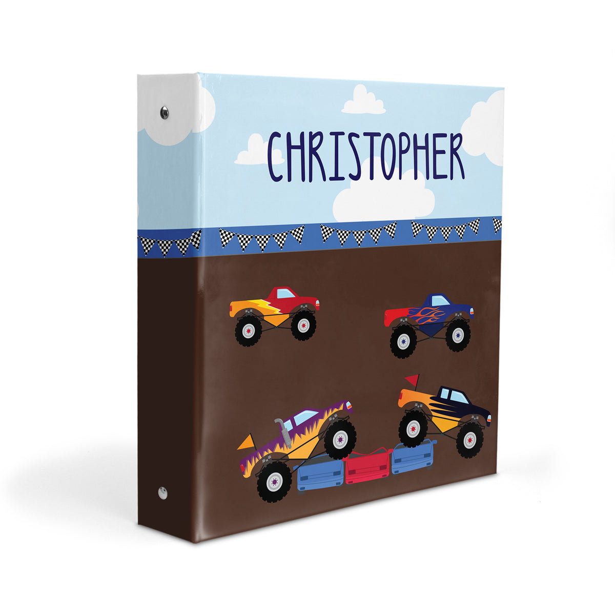 Monster Truck Personalized Custom 2" 3 Ring Binder • School Office Supplies