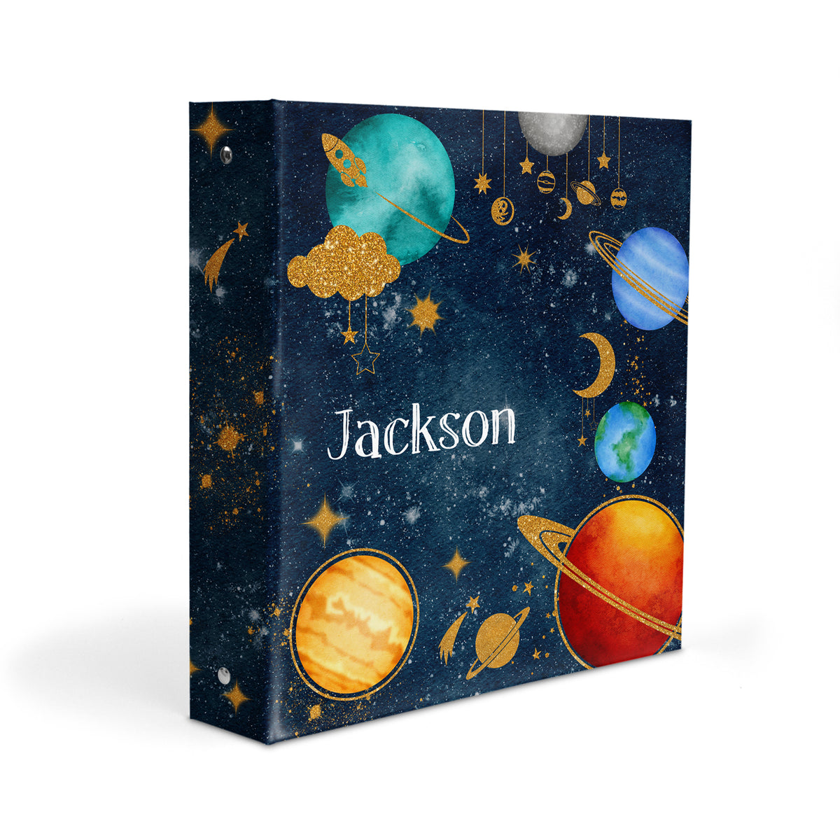 Solar System Planets Personalized Custom 2" 3 Ring Binder • School Office Supplies