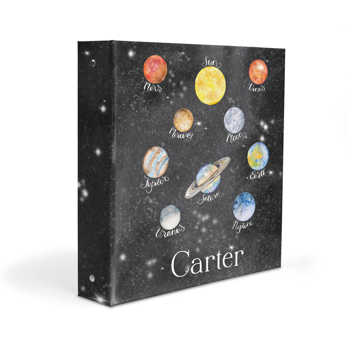 Solar System Planets Personalized Custom 2" 3 Ring Binder • School Office Supplies