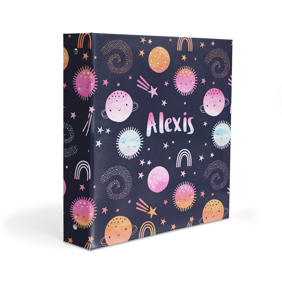 Solar System Planets Personalized Custom 2" 3 Ring Binder • School Office Supplies