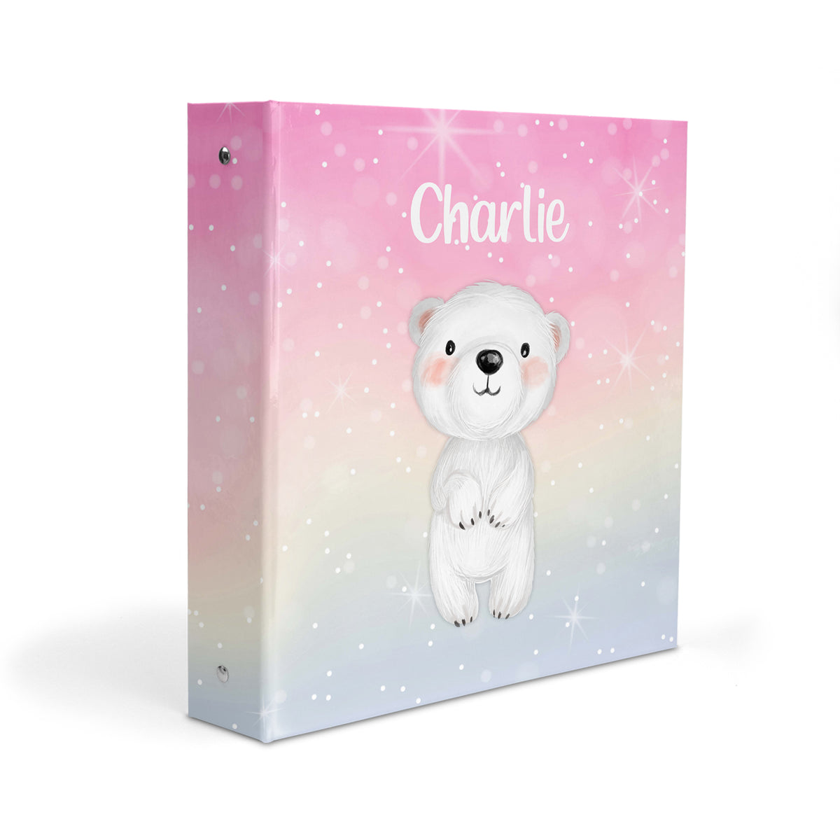 Polar Bear Personalized Custom 2" 3 Ring Binder • School Office Supplies