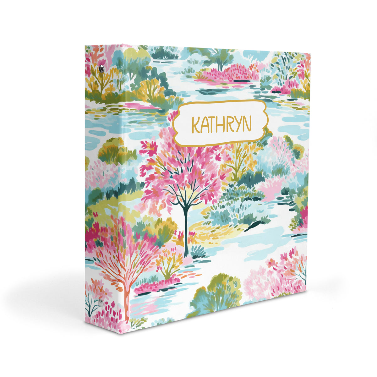 Preppy Flowers Personalized Custom 2" 3 Ring Binder • School Office Supplies