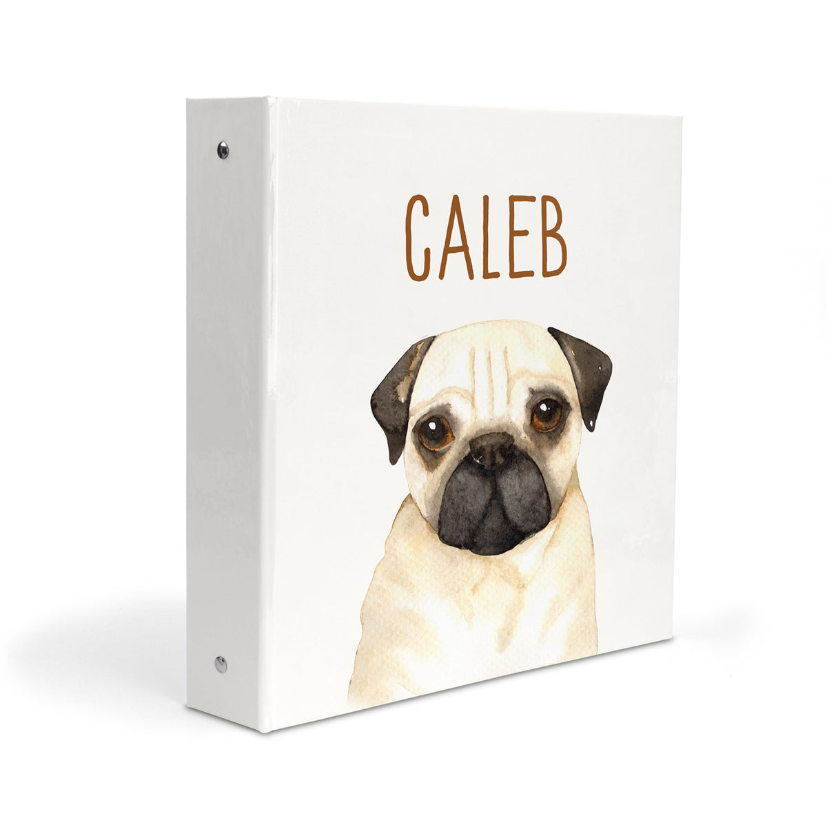 Pug Dog Puppy Personalized Custom 2" 3 Ring Binder • School Office Supplies