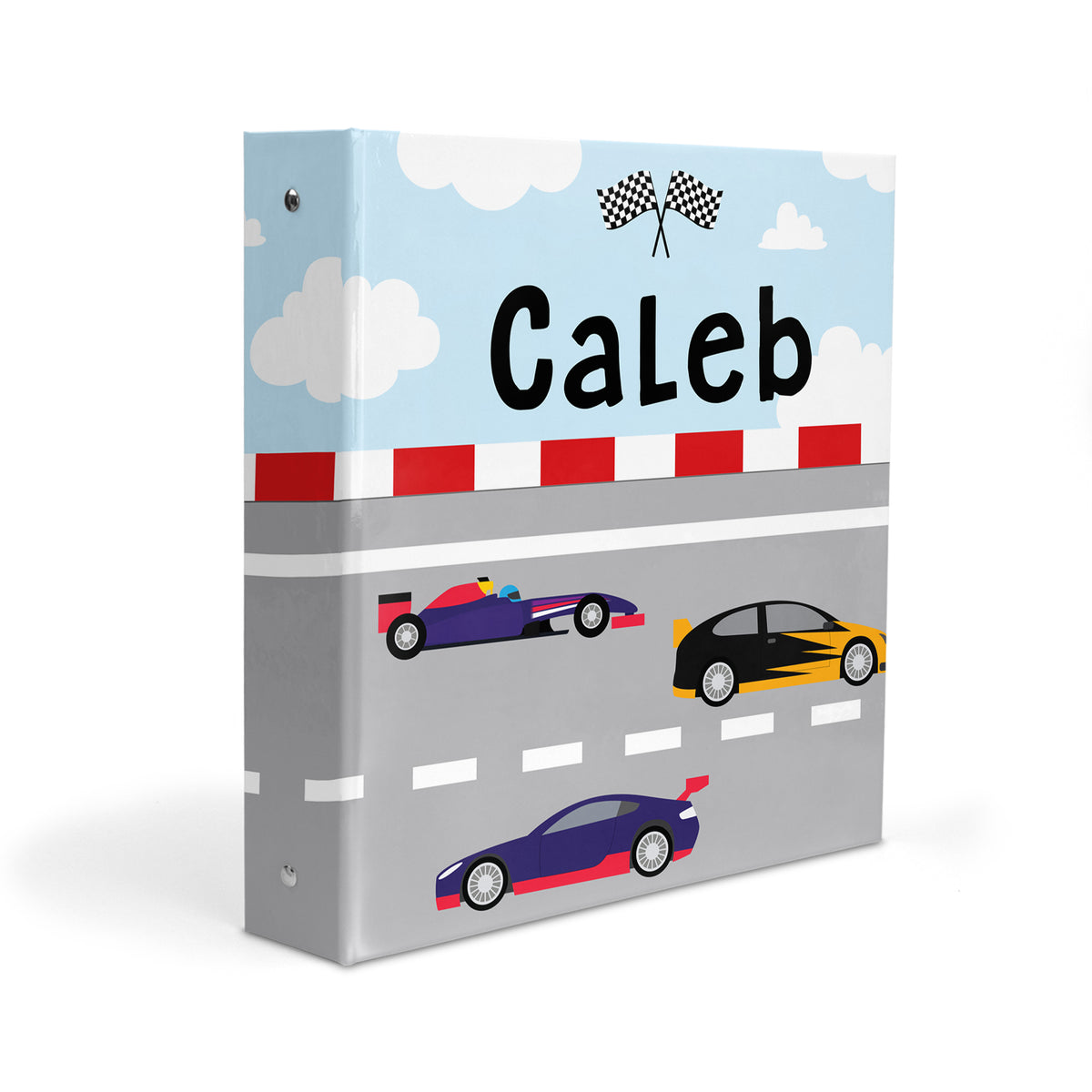 Race Cars Personalized Custom 2" 3 Ring Binder • School Office Supplies