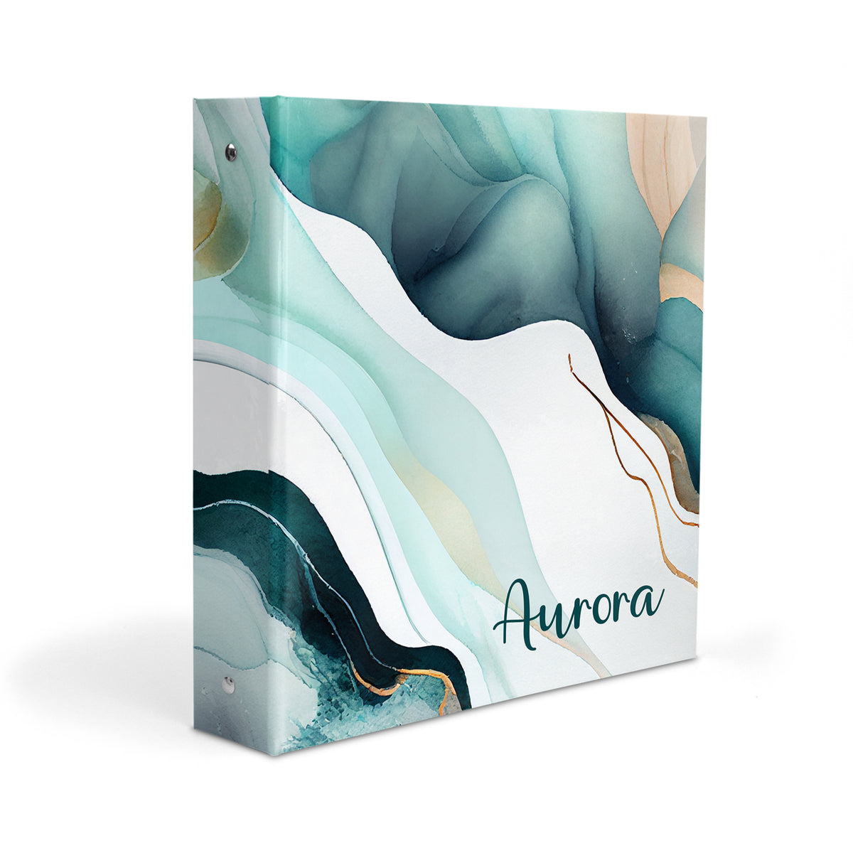 Rainbow Ink Marble Personalized Custom 2" 3 Ring Binder • School Office Supplies