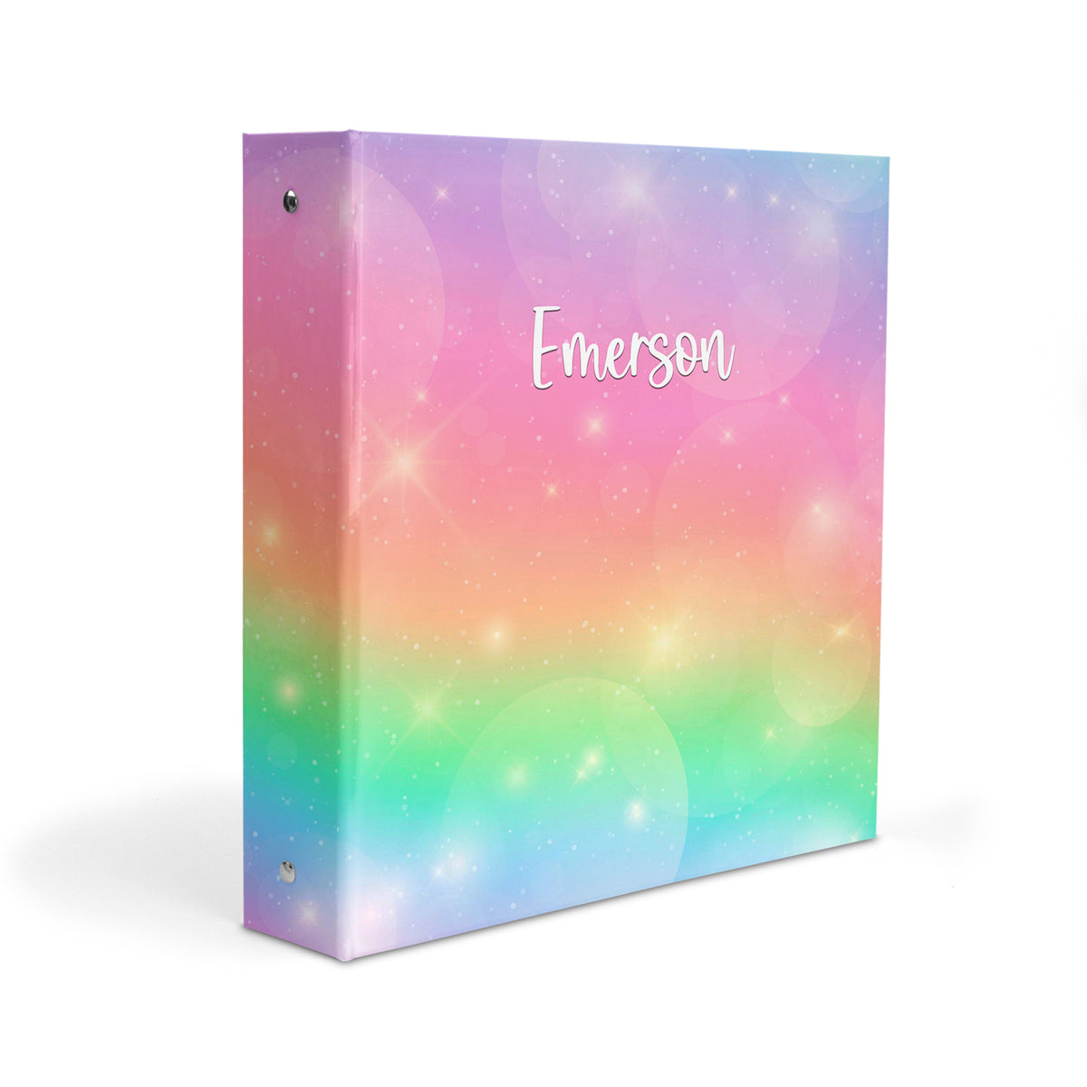 Rainbow Personalized Custom 2" 3 Ring Binder • School Office Supplies
