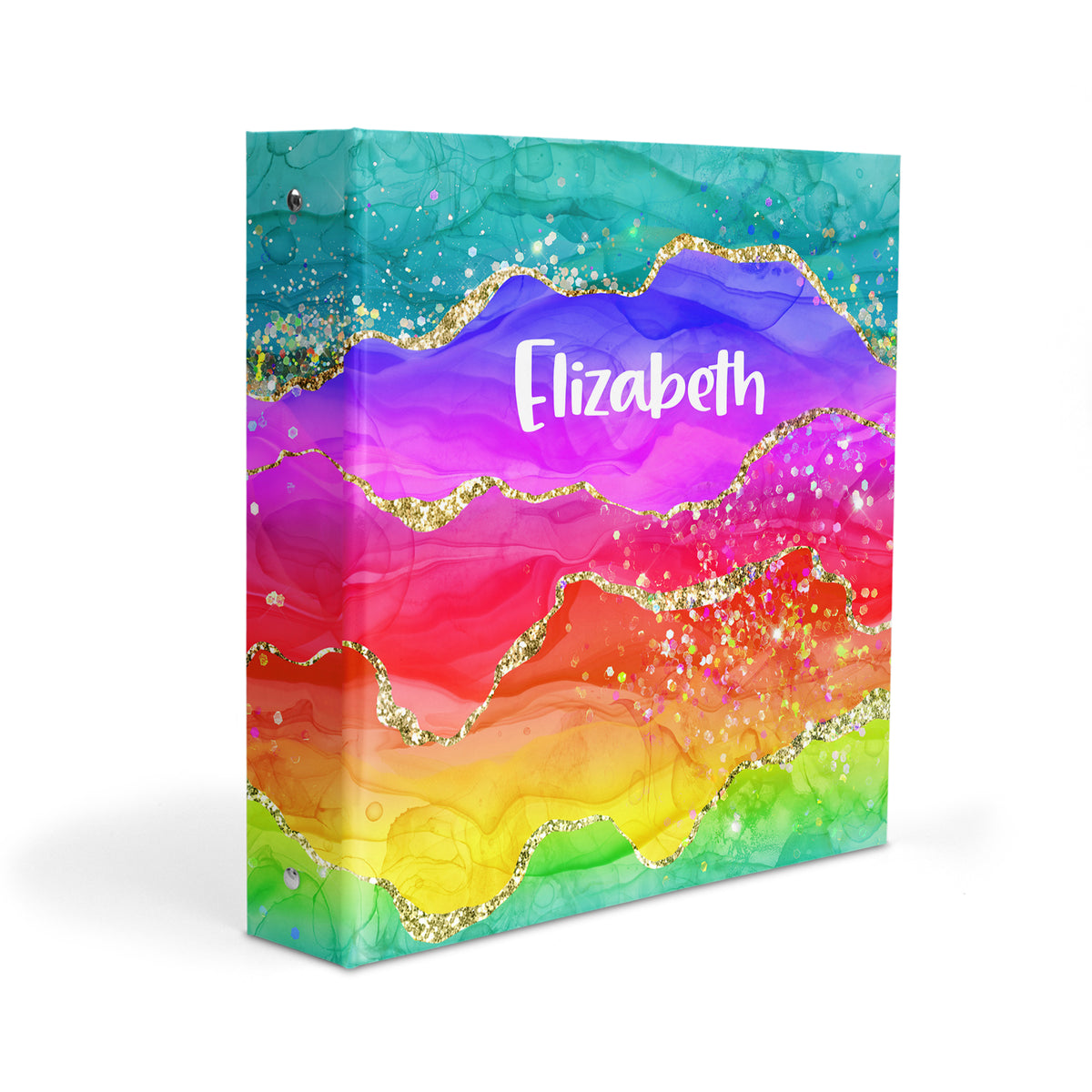 Rainbow Personalized Custom 2" 3 Ring Binder • School Office Supplies