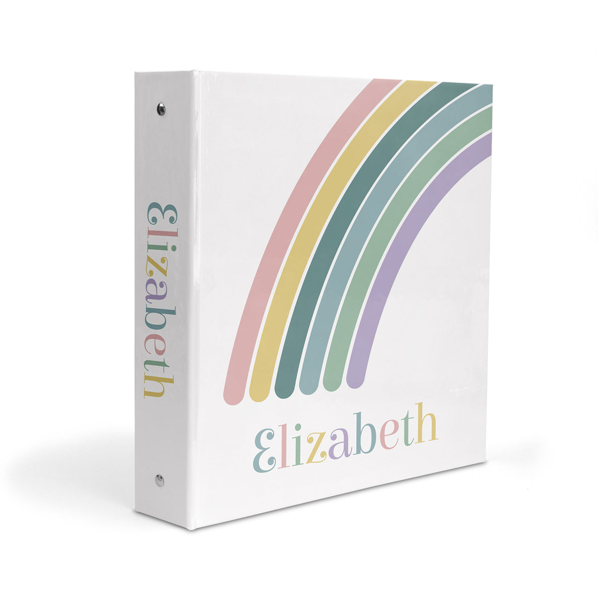 Retro Rainbow Personalized Custom 2" 3 Ring Binder • School Office Supplies