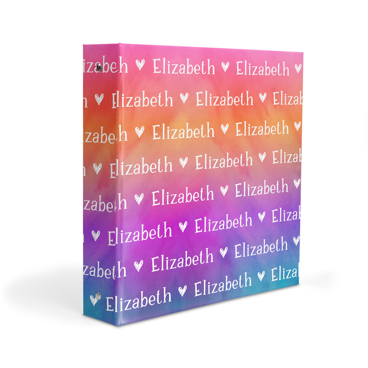 Rainbow Repeat Name Personalized Custom 2" 3 Ring Binder • School Office Supplies