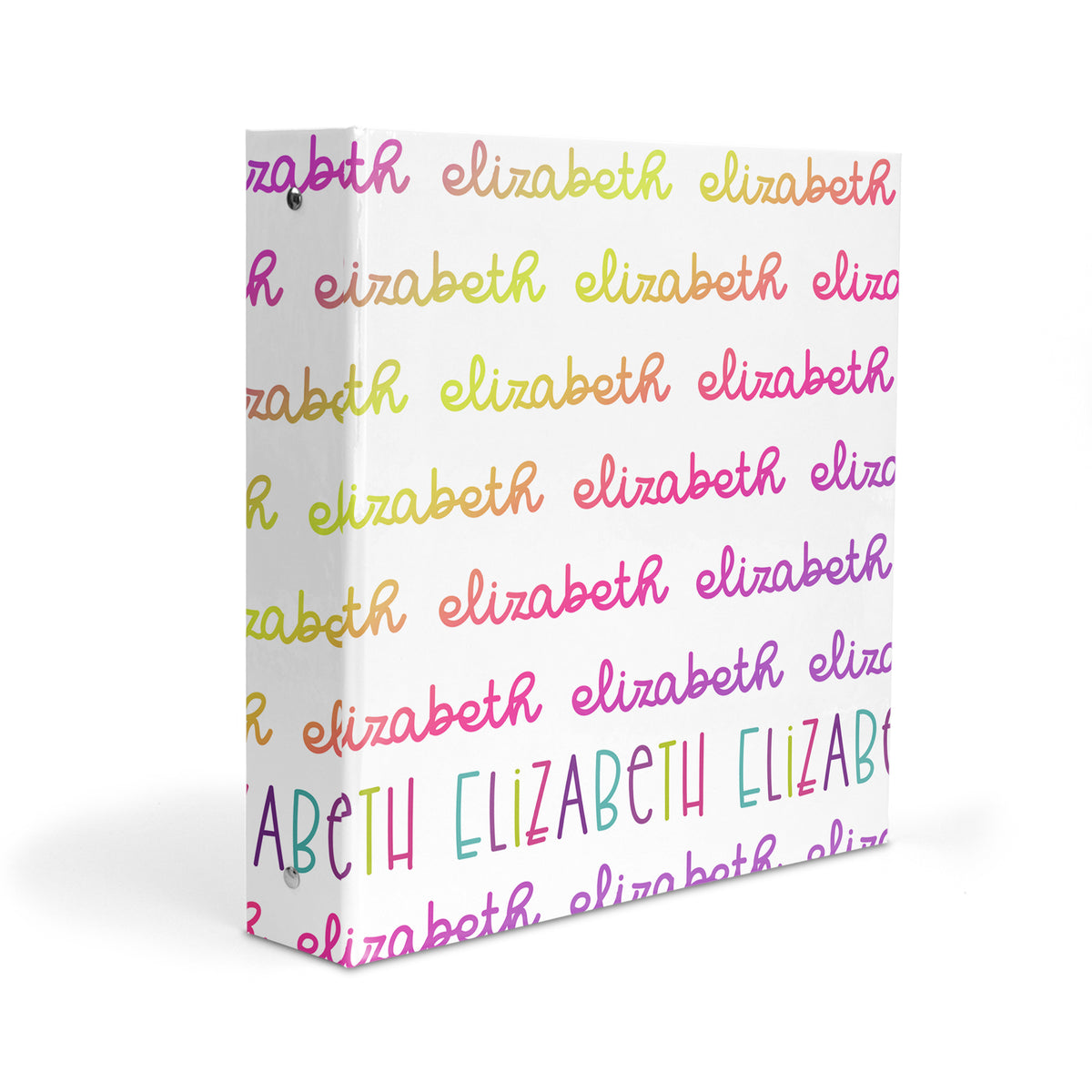 Rainbow Repeat Name Personalized Custom 2" 3 Ring Binder • School Office Supplies
