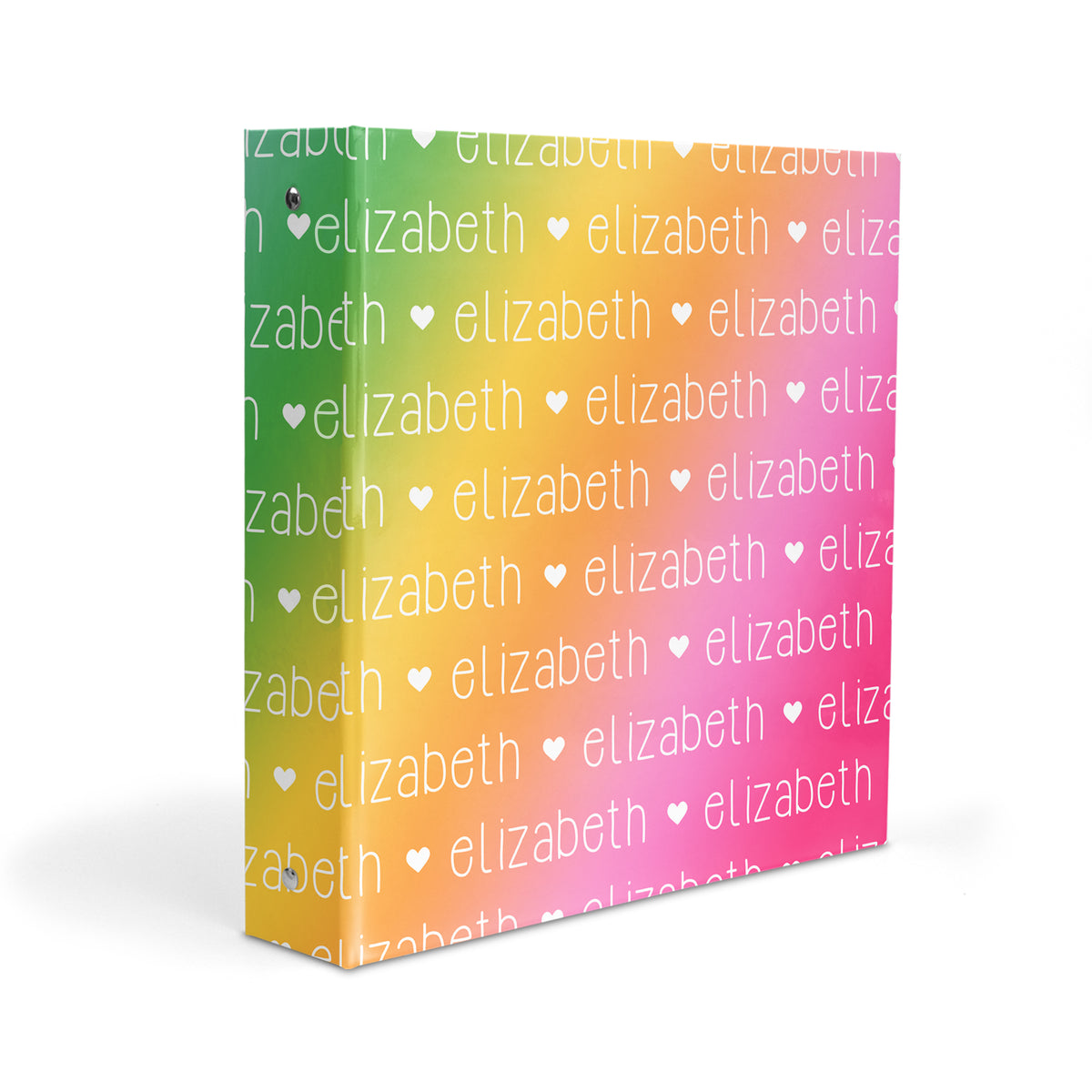 Rainbow Repeat Name Personalized Custom 2" 3 Ring Binder • School Office Supplies